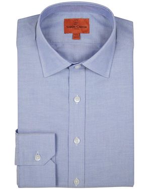 Simon Carter Sky Oxford Cotton Shirt - Blue
