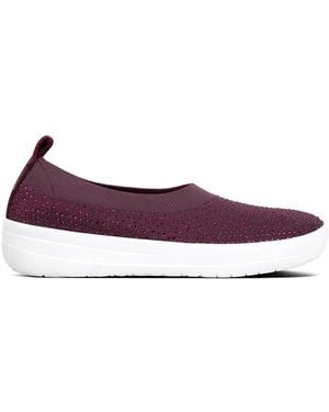 Fitflop Deep Plum/Plum Jam Uberknit Ballerina - Purple