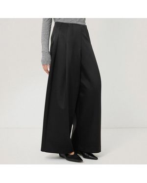 Jigsaw Satin Volume Cropped Trousers - Black