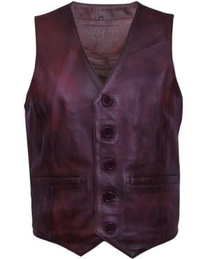 Infinity Leather Classic Leather Waistcoat-Grantham - Purple