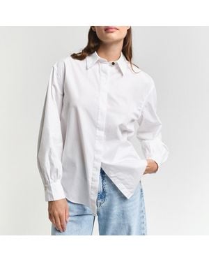 GANT Volume Sleeve Cotton Poplin Shirt - White