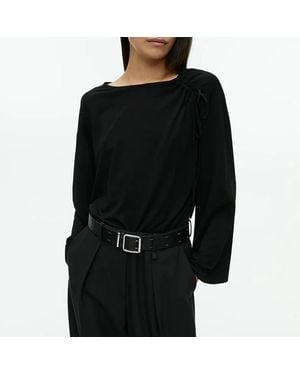 ARKET Asymmetrical Jersey Top - Black