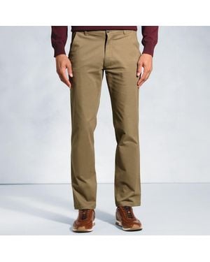 Brook Taverner Tailored Fit Miami Tan Stretch Cotton Chinos - Natural