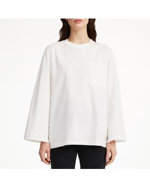 By Malene Birger Fayeh Long Sleeve Cotton Top - White