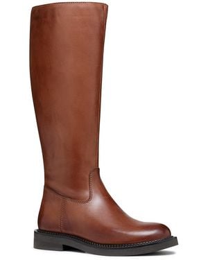 Geox Light Leather Serilda Heeled Long Boots - Brown