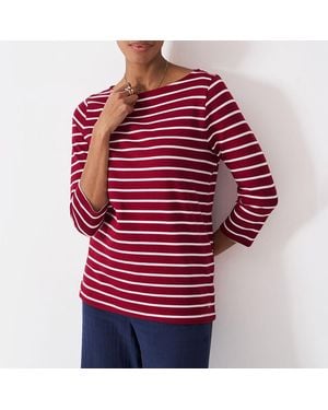 Crew Striped Ultimate Breton Cotton Top - Red