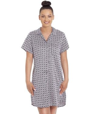 CAMILLE Satin Nightshirt - Blue