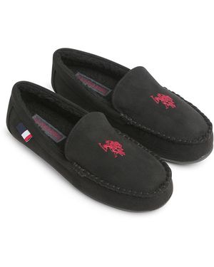U.S. POLO ASSN. Moccasin Slippers - Black