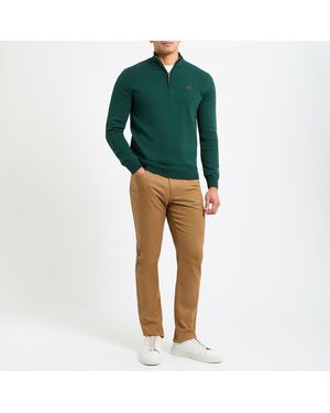Crew Tan 5 Pocket Brushed Twill Trousers - Green