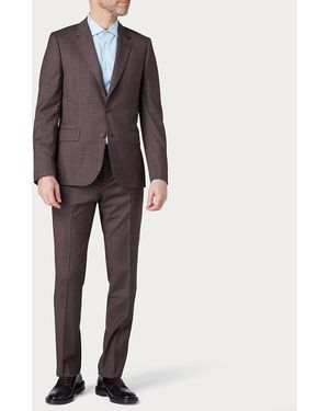 Paul Smith Check Tailored Fit Two Piece Suit - Grey