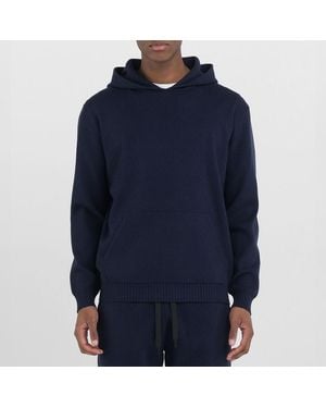 Replay Cotton Knit Hoodie - Blue