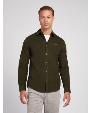 U.S. POLO ASSN. U. Polo Assn. Khaki Textured Corduroy Shirt - Green