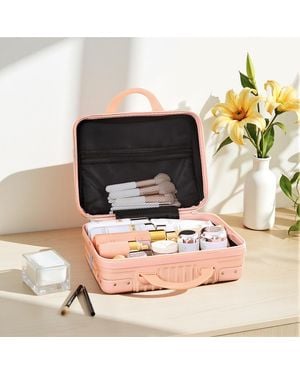 Living and Home 33Cm W Portable Hard Shell Handheld Makeup Travel Case - White