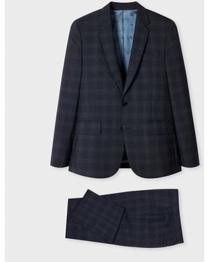 Paul Smith Check Tailored Fit Two Piece Suit - Blue