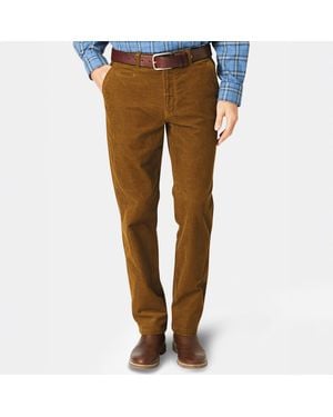 Brook Taverner Tailored Fit Finningley Amber Corduroy Trousers - Brown