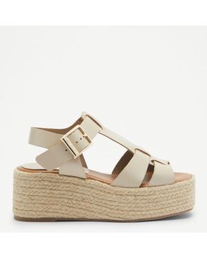 Russell & Bromley Ice Sunrice Nappa Wedge Espadrilles - Metallic