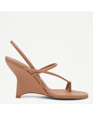 Russell & Bromley Blush Patton Strappy Wedge Sandal - Brown