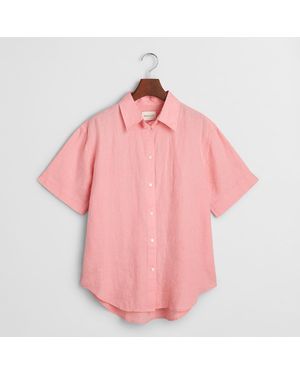 GANT Linen Boxy Shirt - Pink
