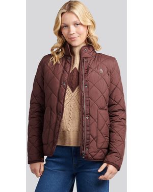 U.S. POLO ASSN. Plum Lightweight Quilted Jacket - Brown