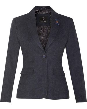 TruClothing Tweed 1920S Herringbone Blazer - Blue