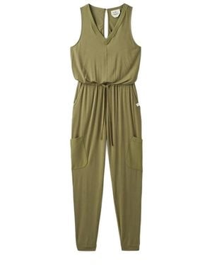 Passenger Khaki Aria Cotton Blend Jumpsuit - Green