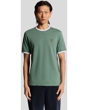 Lyle & Scott Ringer Cotton Crew Neck T-Shirt - Green
