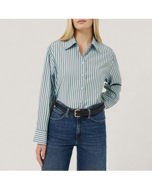Jigsaw Cotton Stripe Shirt - Blue