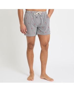 Crew Seersucker Lobster Swim Shorts - Blue