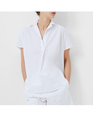French Connection Broderie Back Cotton Shirt - White