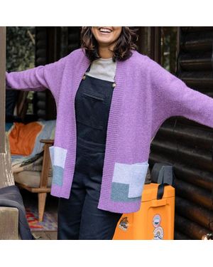 Passenger Vista Knitted Wool Blend Cardigan - Purple
