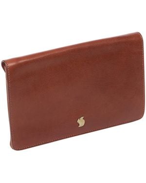 Conkca 'Cherish' Conker Leather Clutch Bag - Brown