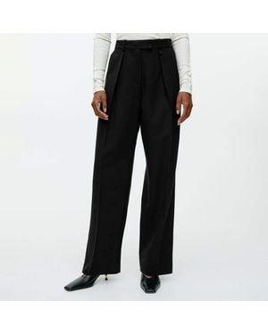 ARKET Ebbe Wool Twill Straight Trousers - Black