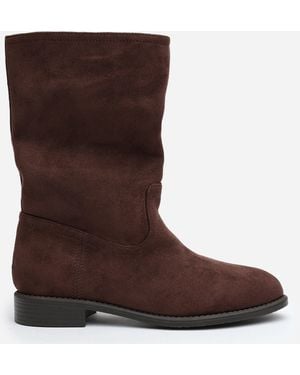 Where's That From 'Colette' Mid Calf Boots With Flat Sole - Brown