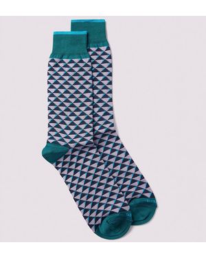 Duchamp Diamond Geo Socks - Blue
