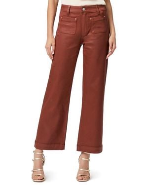 PAIGE Rust Leenah Patch Pocket Coated Jeans - Brown