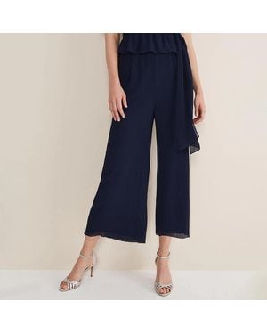 Phase Eight French Aster Plisse Trousers - Blue