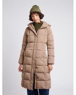 U.S. POLO ASSN. U. Polo Assn. Longline Square Quilt Puffer Coat - Natural