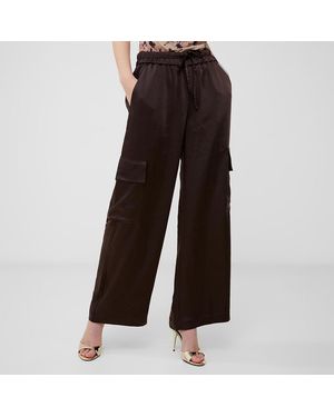 French Connection Chocolate Torte Cargo Wide Leg Trousers - Black