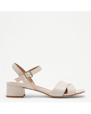 Russell & Bromley Cream Skyline Low Block City Sandal - Natural