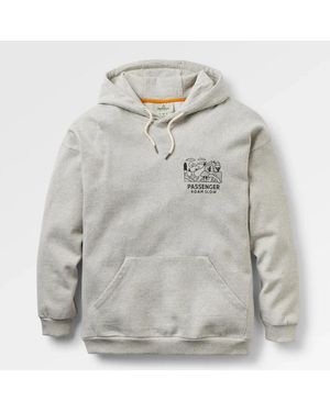 Passenger Light Marl Roam Slow Cotton Blend Hoodie - Grey