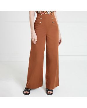 Temperley London Castell Wide Leg Trousers - Brown