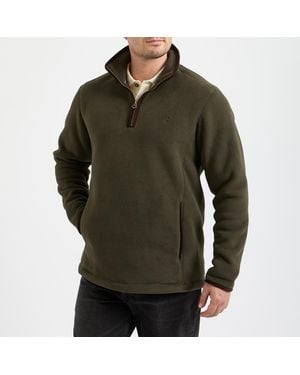 Joules Khaki Coxton 1/4 Zip Fleece - Green