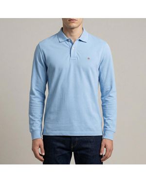 GANT Light Shield Logo Long Polo Shirt - Blue