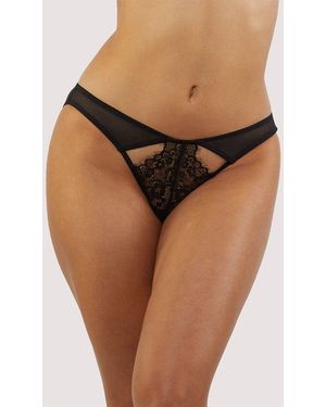 Wolf & Whistle Kennedy Strappy Mesh And Lace Brief - Brown