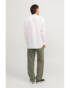 Jack & Jones Linen Blend Relaxed Fit Trousers - White