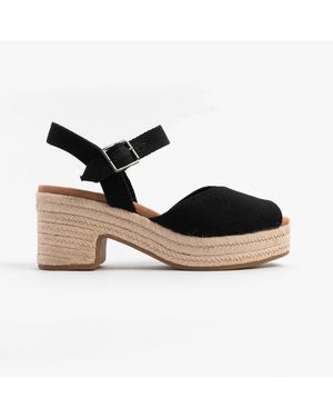 TOMS Peep Toe Heeled Sandals - Black