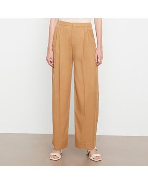 Vince Camel Drop Waist Pleated Trouser - Natural