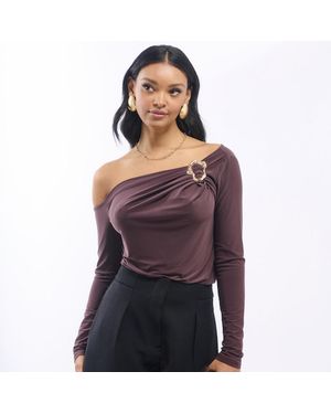 Needs No Label Chocolate Jersey Hardware Top - Purple