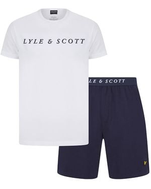 Lyle & Scott Oakley Bright/Peacoat Loungewear Set - Blue