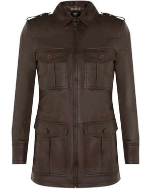 Infinity Leather Leather Parka Safari Coat-Mesa Verde - Brown
